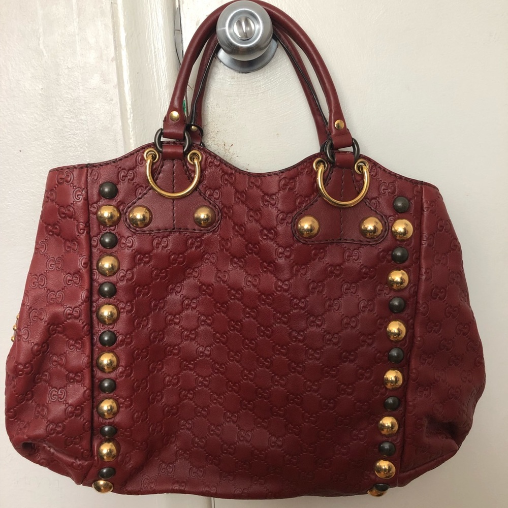 Gucci Babouska Large Fringe Studded Heart Tote Bag - Picture 4 of 12